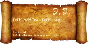 Dömény Dénes névjegykártya